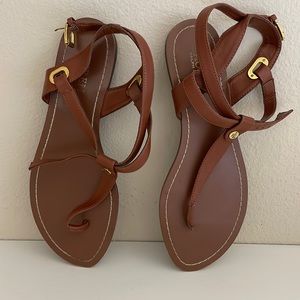 Ralph Lauren brown strapped sandals. Super cute with sundresses.